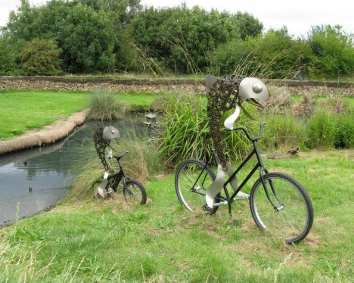 自行车的雕塑